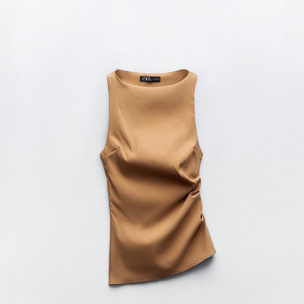 Zara side ruched sleeveless top